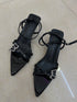 Criss Cross Open Pointy Toe Buckle Straps Heel